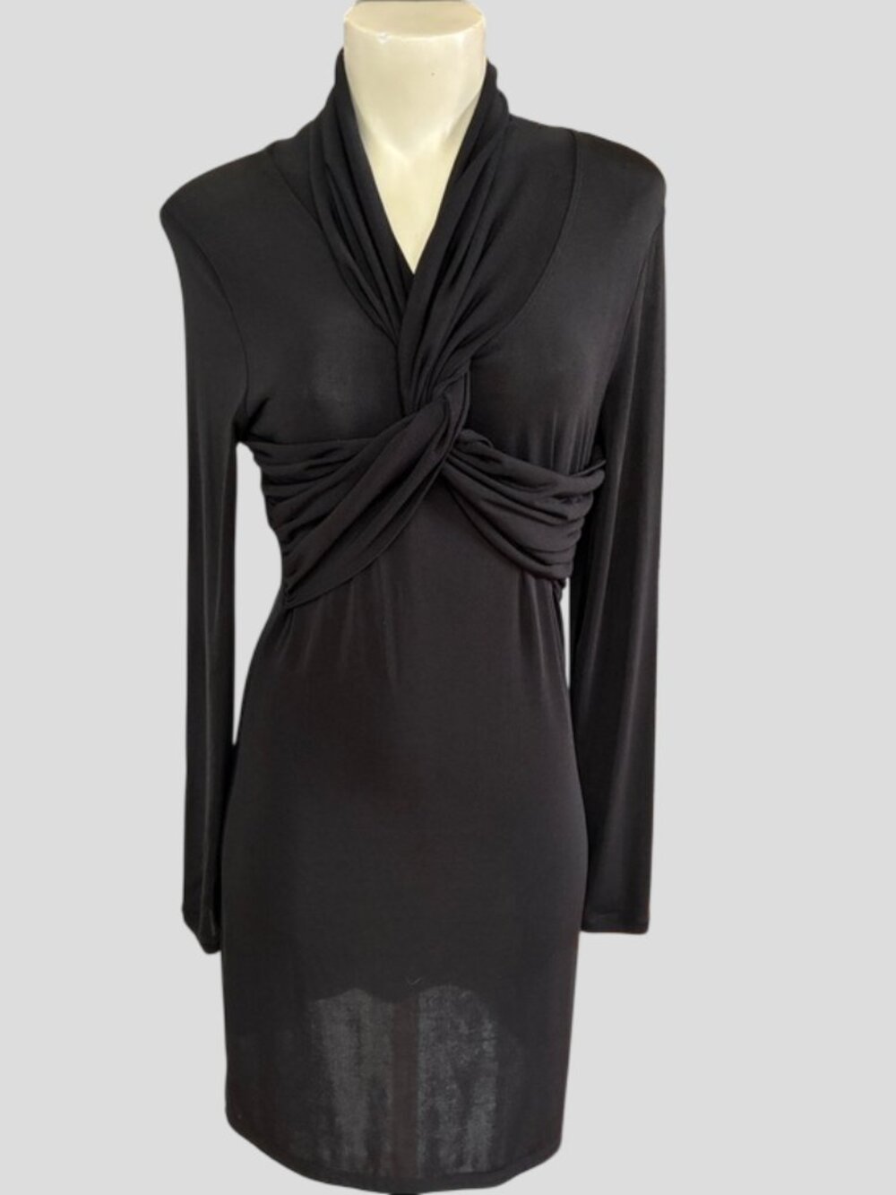 Baby Phat Black Twist-Front Long Sleeve Dress